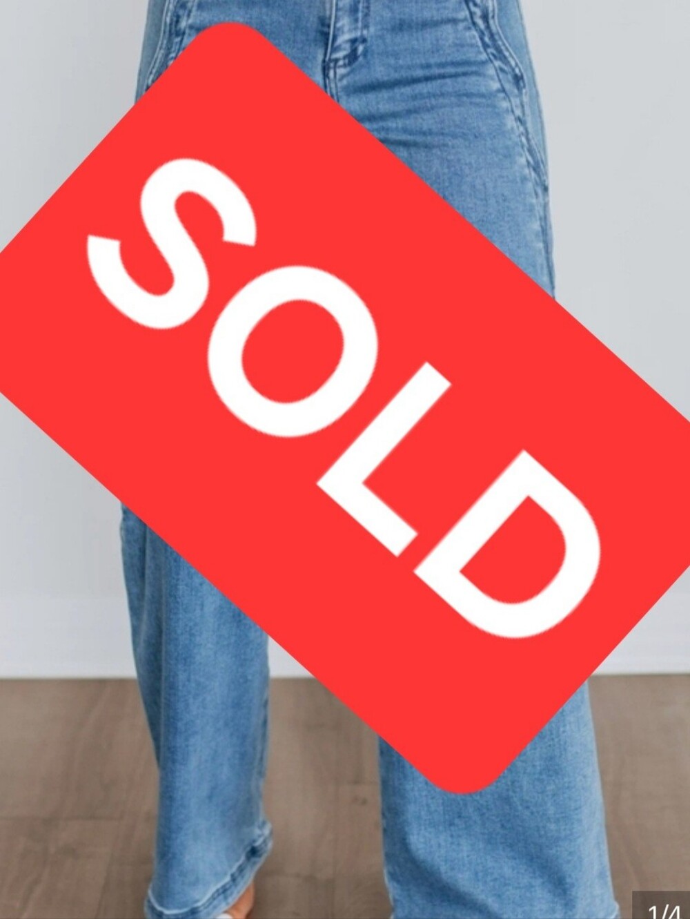 SOLD ****Shanley Risen Jeans High-Rise Wide Leg in Light Blue Denim